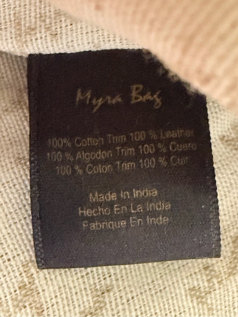 Myra Bag upcycled denim shoulder bag with canvas and leather - Picture 10 of 12